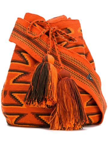 Naledi Geometric Pattern Bag - Orange