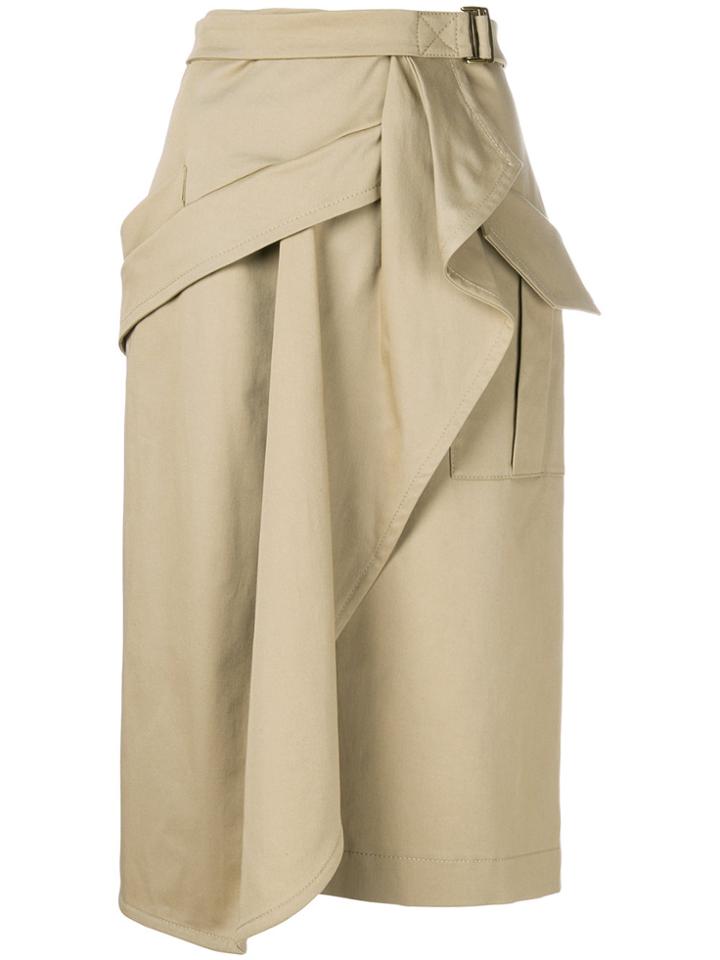 Alberta Ferretti Draped Wrap Skirt - Nude & Neutrals