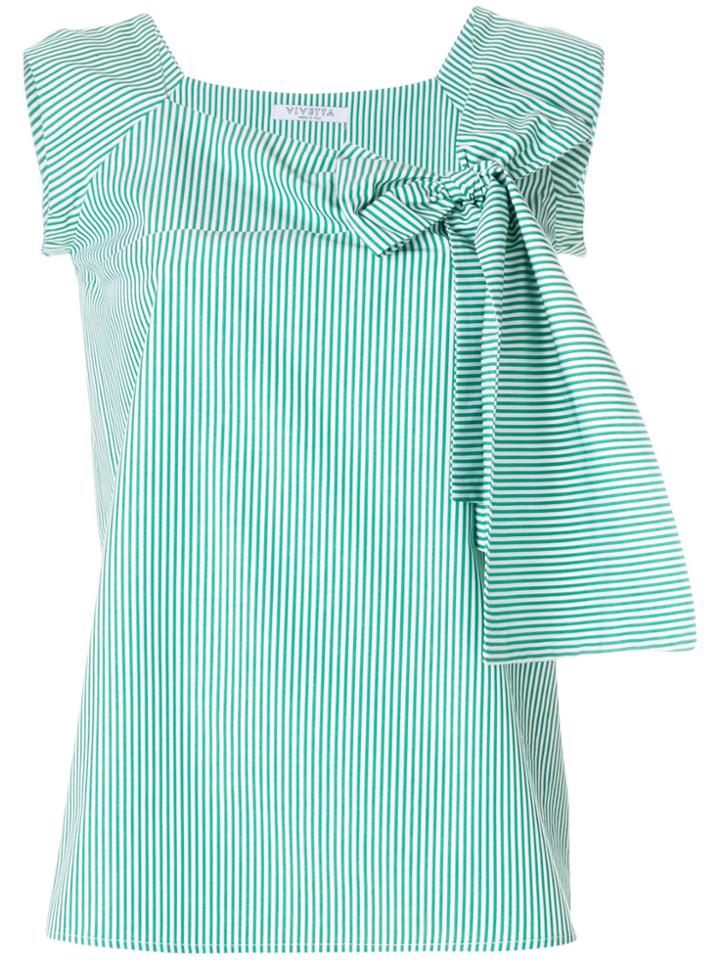 Vivetta Striped Bow Vest - Green