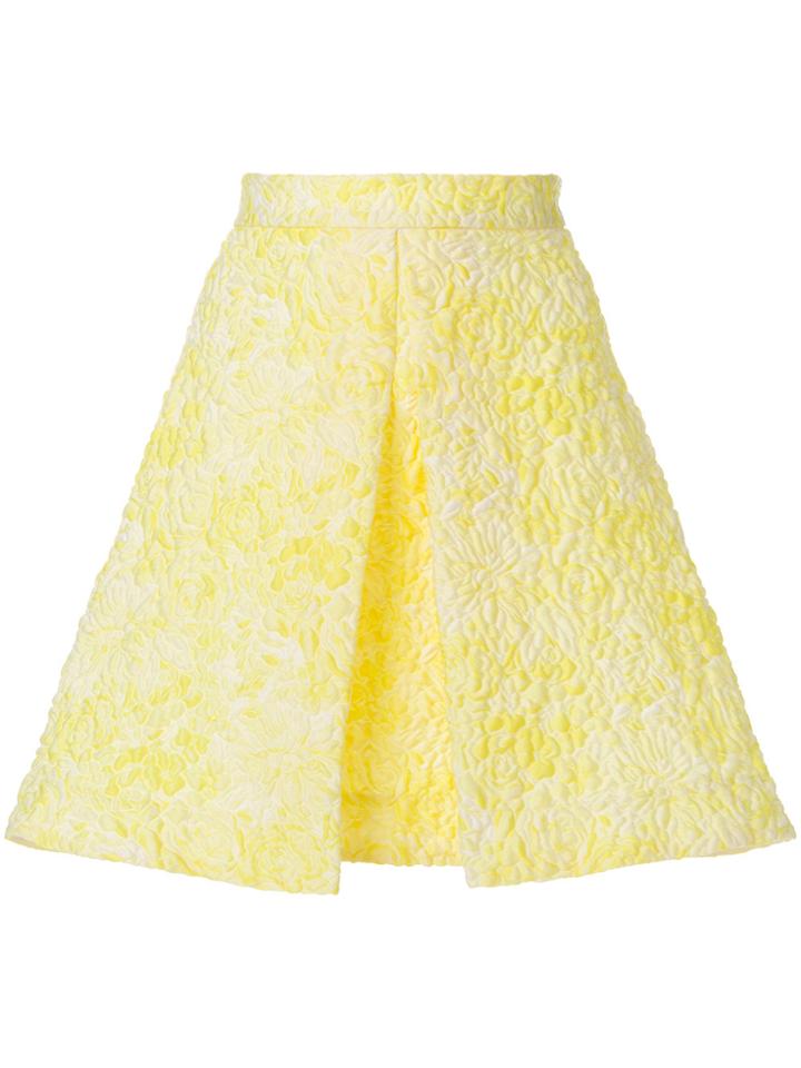 Msgm Quilted Embroidery A-line Skirt - Yellow & Orange