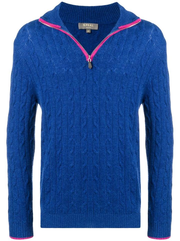 N.peal Half-zip Cashmere Jumper - Blue