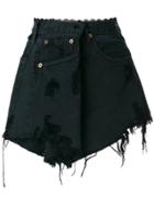 Almaz Distressed Denim Skirt - Black