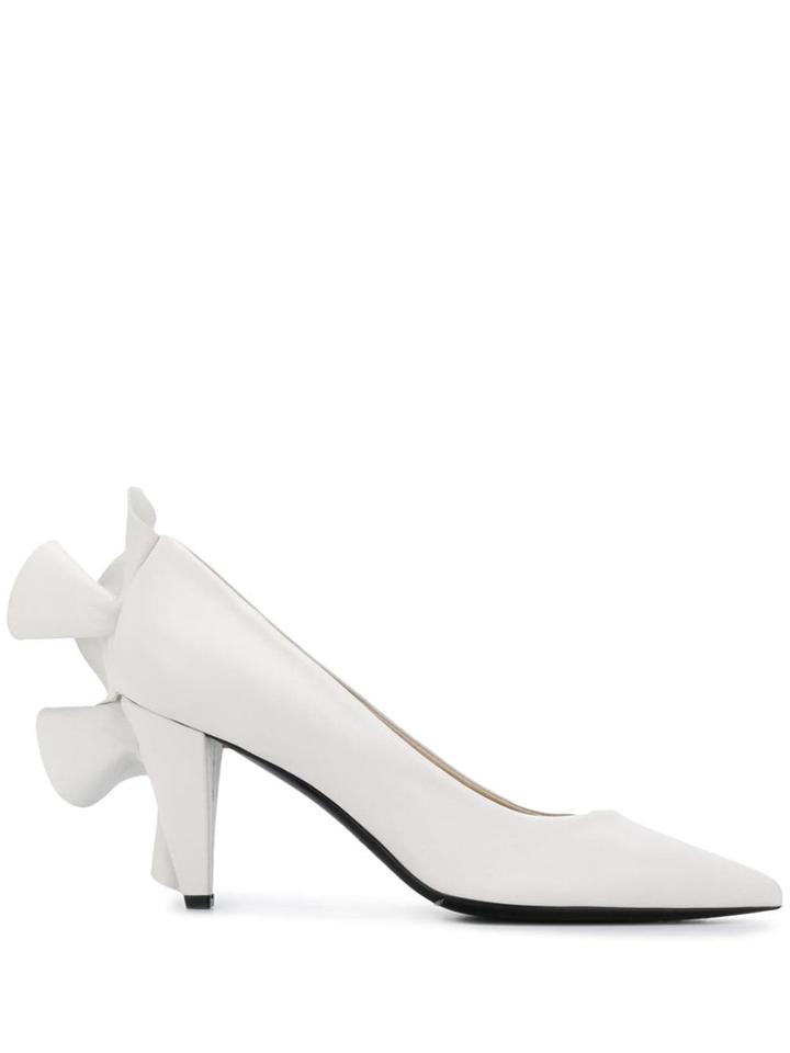 Max Mara Scalloped Back Pumps - White