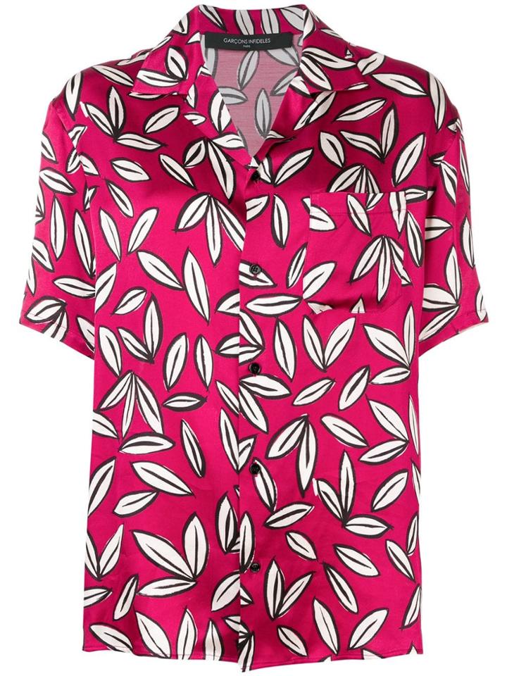 Garçons Infidèles Leaf Print Shirt - Pink