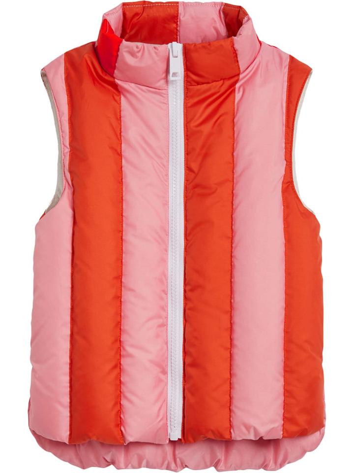 Burberry Kids Striped Down Gilet - Pink & Purple