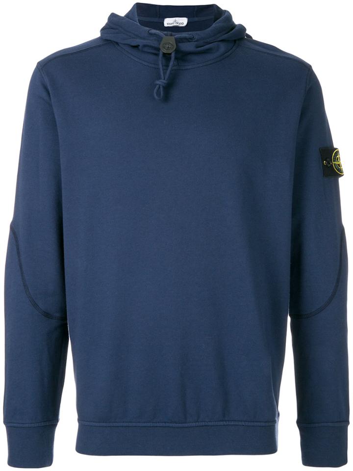 Stone Island Toggle Fastening Hoodie - Blue
