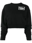 Fiorucci Graphic Print Cropped Sweatshirt - Black