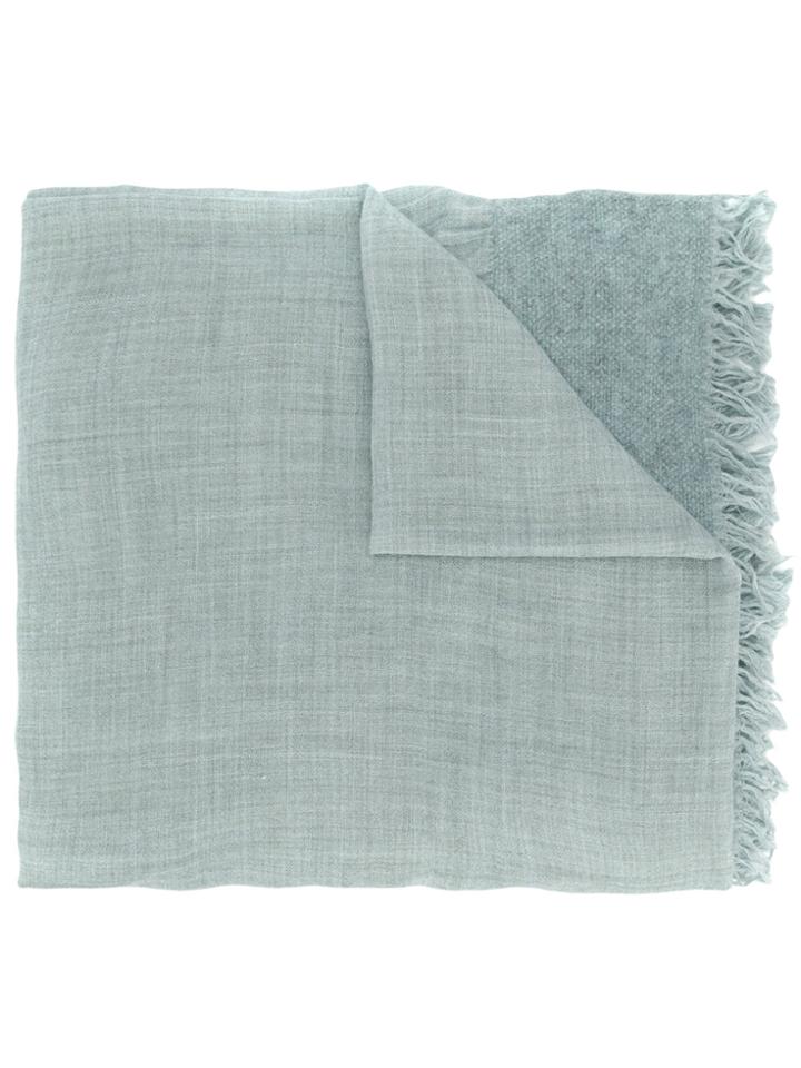 Faliero Sarti Fringed Knitted Scarf - Blue