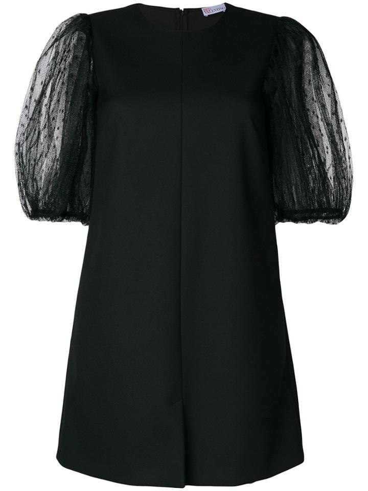 Red Valentino Puff Sleeve Mini Dress - Black