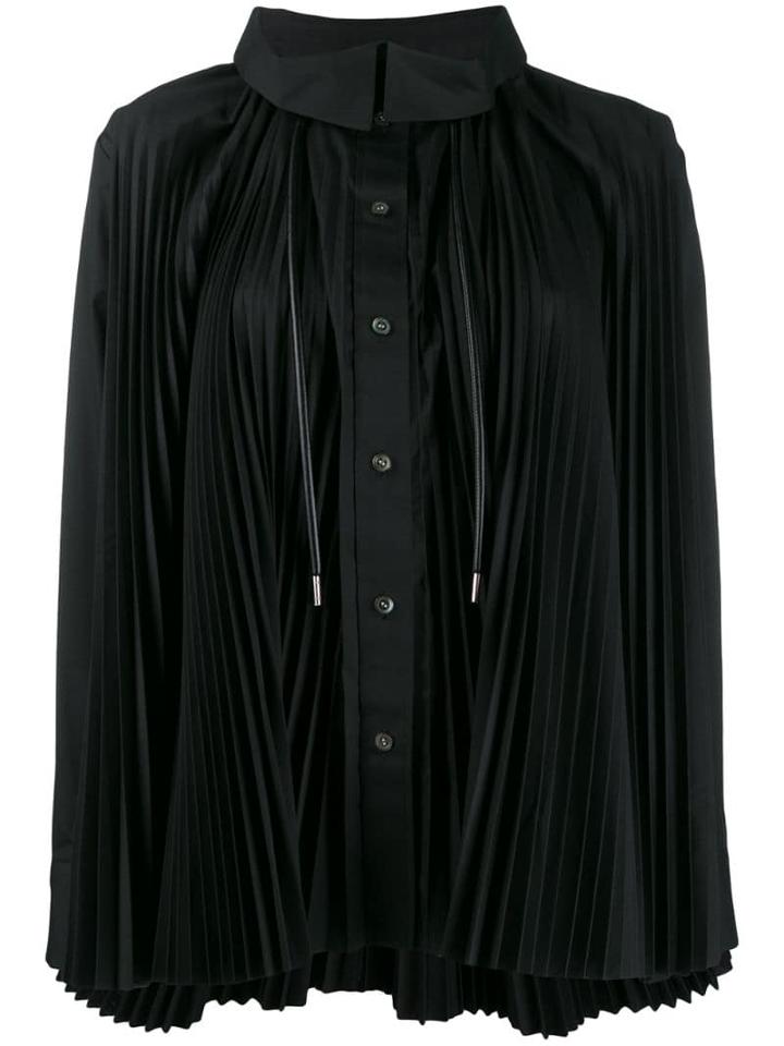 Sacai Pleated Shirt - Black