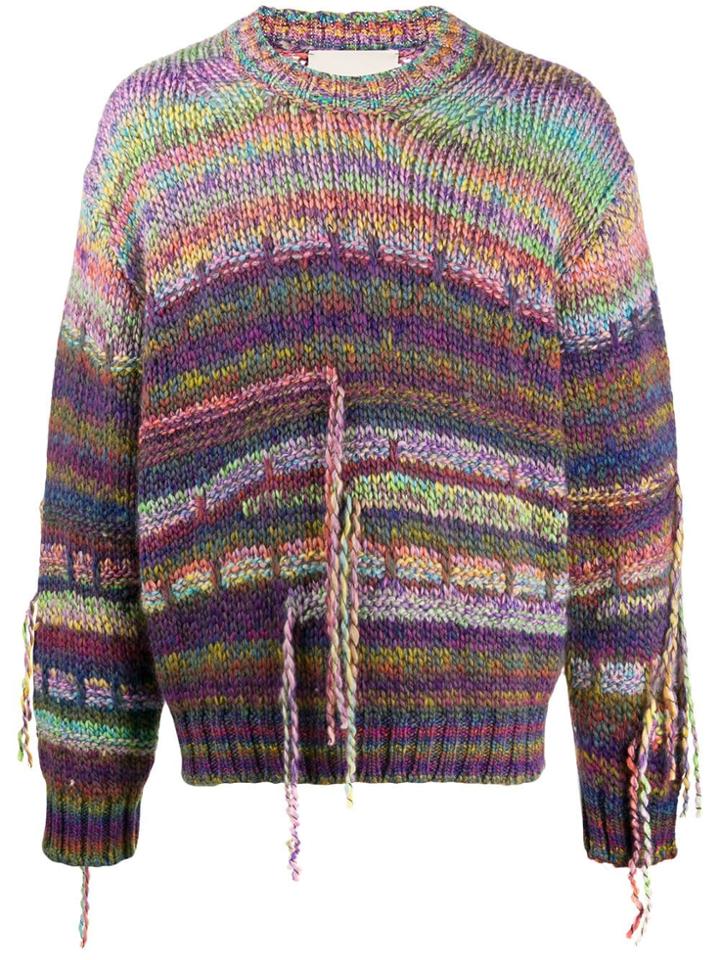 Corelate Distressed Knit Jumper - Purple