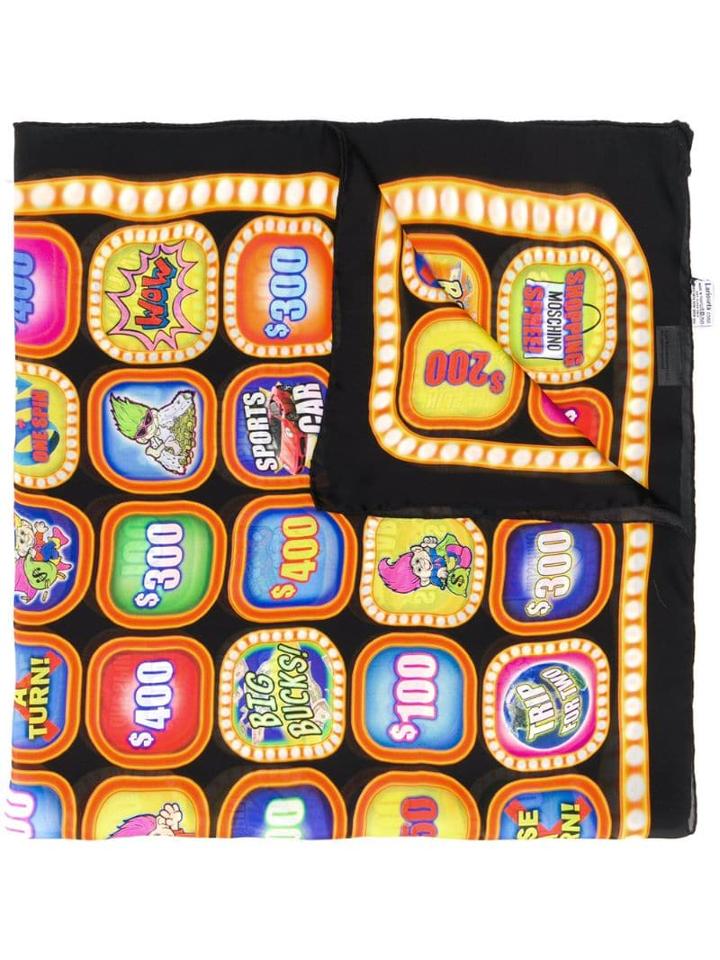 Moschino Silk Printed Scarf - Black