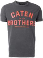 Caten Brothers T-shirt, Men's, Size: Medium, Grey, Cotton, Dsquared2