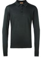 Etro Longsleeved Polo Shirt, Men's, Size: Large, Grey, Wool