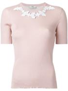 Fendi Floral Appliqué Top - Pink & Purple