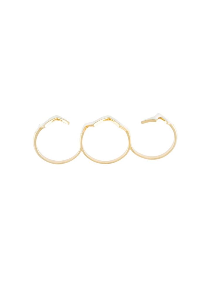 Gisele For Eshvi Fetri Triple Branch Ring - Nude & Neutrals