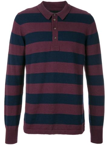 Wolsey Striped Longlseeved Polo Shirt - Pink & Purple