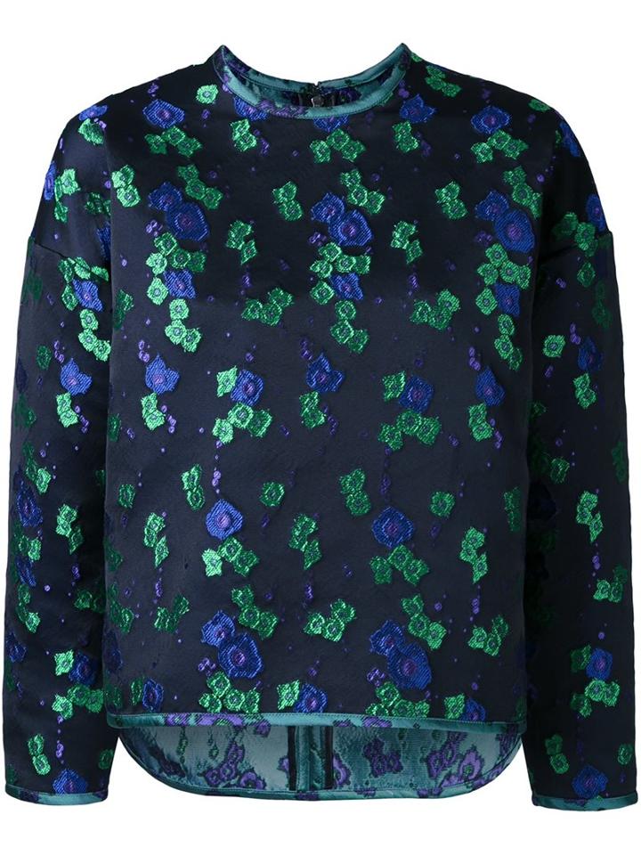 G.v.g.v. Oriental Floral Jacquard Sweatshirt, Women's, Size: 34, Black, Polyester/triacetate