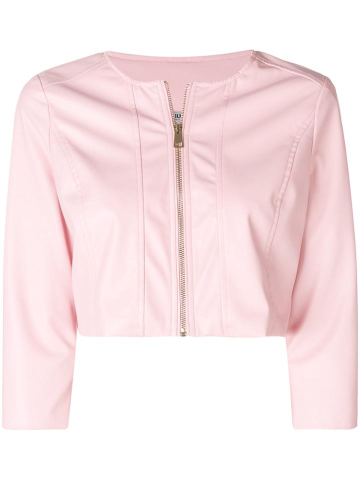 Liu Jo Cropped Bomber Jacket - Pink & Purple