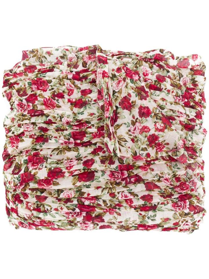 Saint Laurent Floral-print Scarf - White
