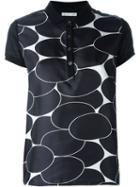 Moncler Patterned Polo Shirt, Women's, Size: Large, Black, Silk/cotton/polyamide