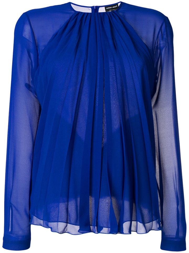Giorgio Armani Gathered Blouse - Blue