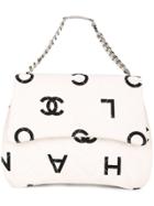 Chanel Vintage Logo Late Chain Handbag - White