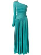 Elisabetta Franchi One Shoulder Gown - Green