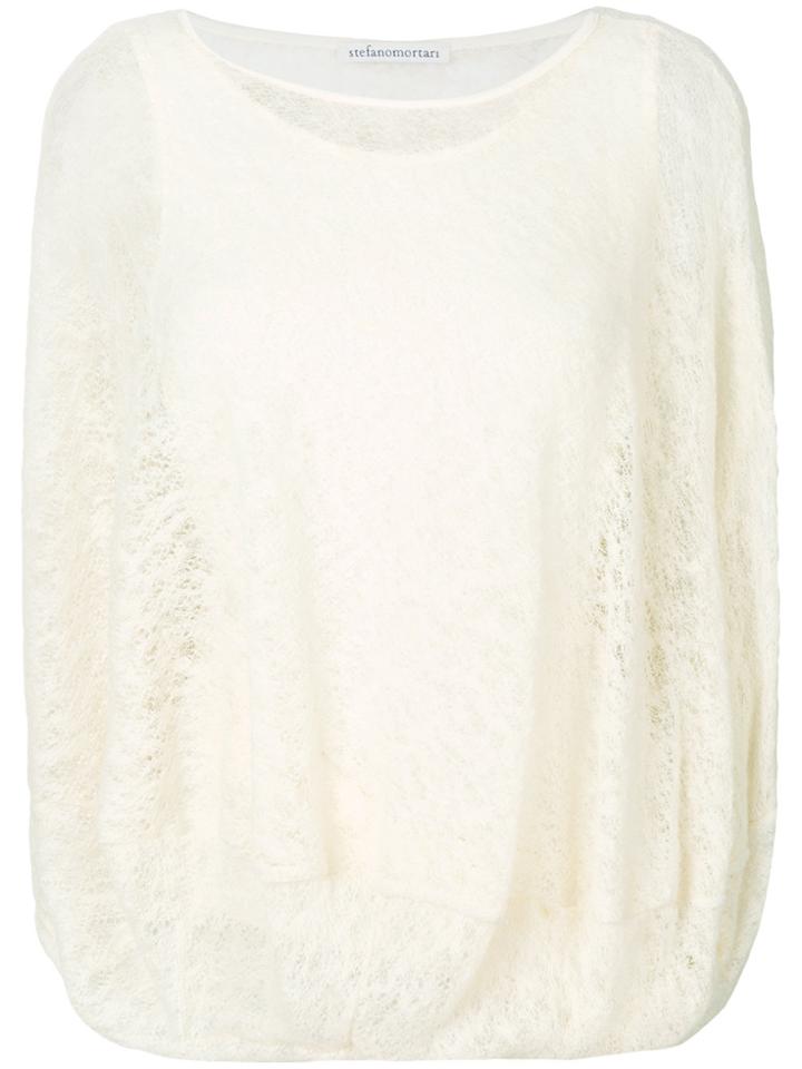 Stefano Mortari Sheer Loose Fit Top - White