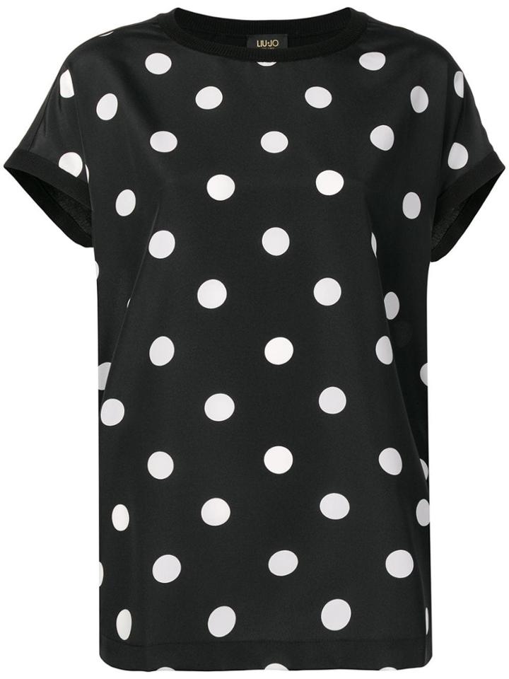 Liu Jo Black And White Polka Dot Top