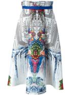 Piccione. Piccione Peacock Print Skirt