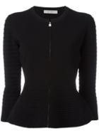D.exterior Zip-front Blazer, Women's, Size: Medium, Black, Polyester/viscose