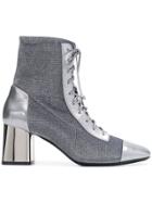 Casadei Metallic Lace-up Boots