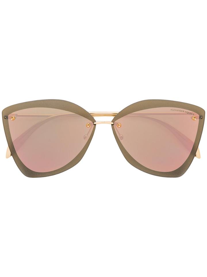Alexander Mcqueen Eyewear Sculpted Sunglasses - Brown