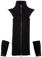 Veronica Beard Knit Cuff And Zipped Collar Set, Women's, Black, Wool