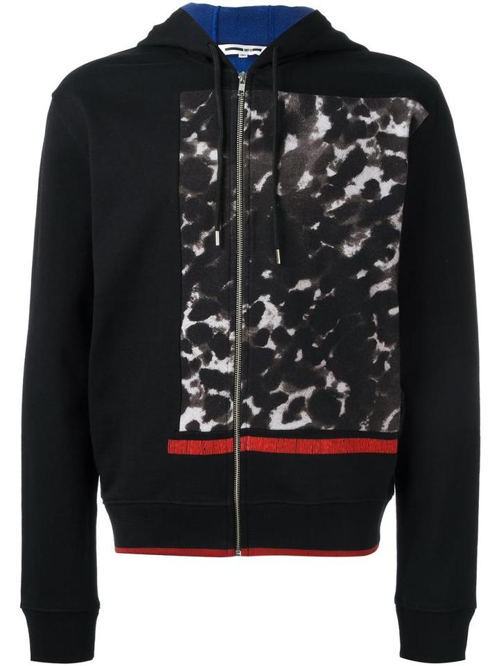 Mcq Alexander Mcqueen Leopard Print Panel Hoodie, Men's, Size: Xl, Black, Cotton