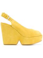 Robert Clergerie Wedged Slingback Sandals - Yellow & Orange