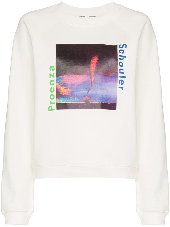 Proenza Schouler Graphic Logo Cotton Sweatshirt - White