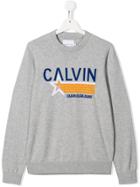 Calvin Klein Kids Teen Embroidered Logo Jumper - Grey