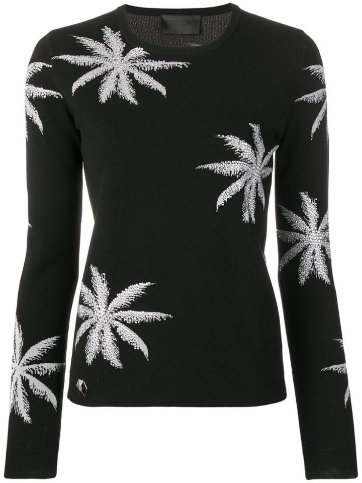 Philipp Plein Rhinestone Palm Jumper - Black