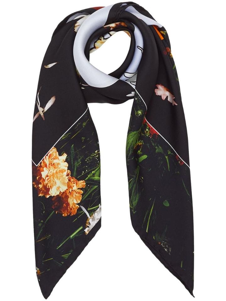 Burberry Floral Print Silk Square Scarf - Multicolour