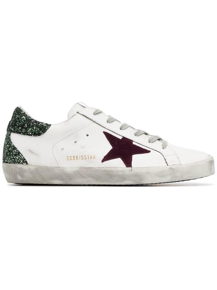 Golden Goose Deluxe Brand Superstar Glitter Heel Leather Sneakers -