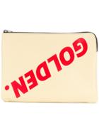 Golden Goose Deluxe Brand Logo Print Pouch - Nude & Neutrals