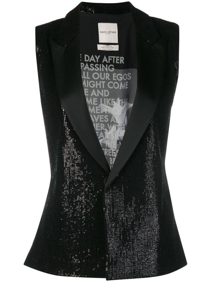 Each X Other Sequin Embellished Waistcoat - Black