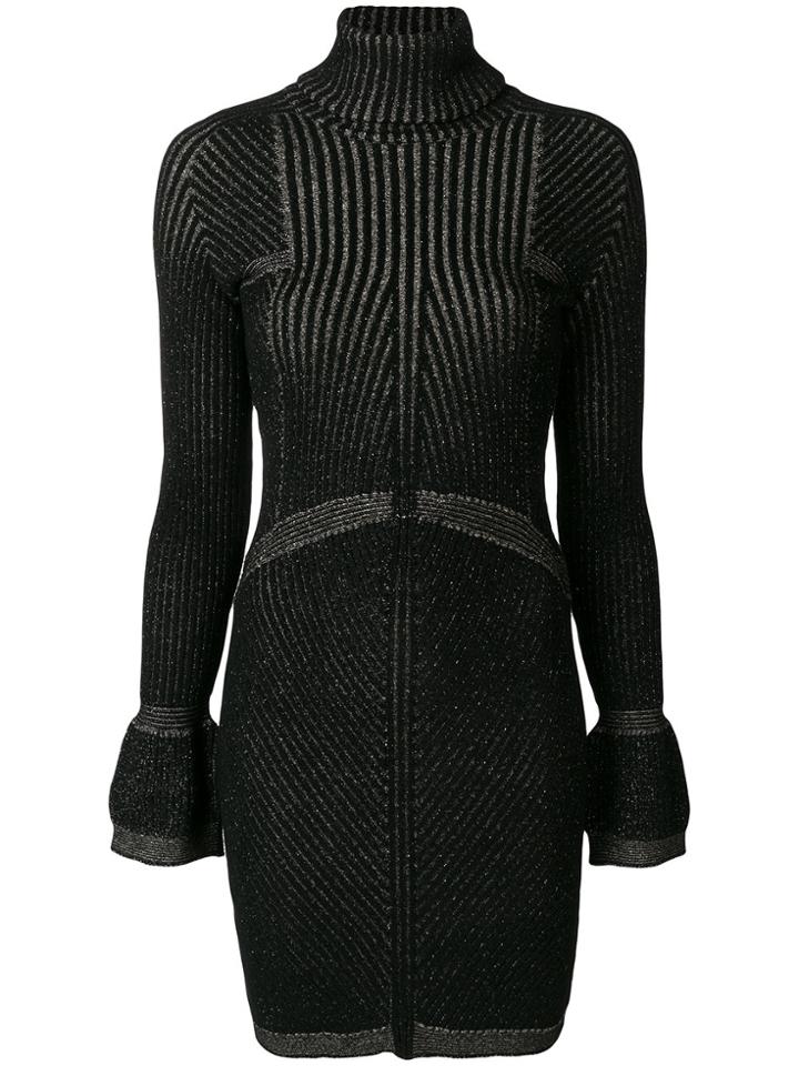 Just Cavalli Roll-neck Shimmer Detail Dress - Black