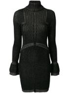 Just Cavalli Roll-neck Shimmer Detail Dress - Black