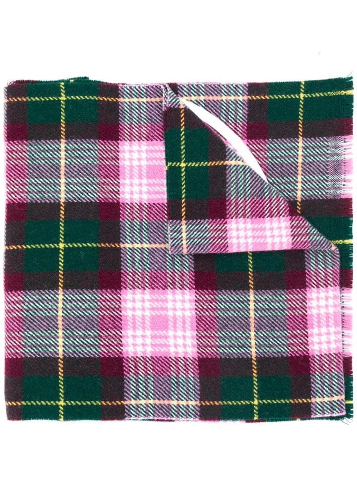 Moncler Checked Print Scarf - Pink