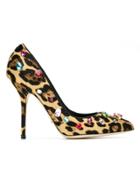 Dolce & Gabbana Embellished Leopard Print Pumps - Black