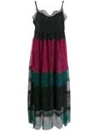 Twin-set Colour Block Lace Dress - Black