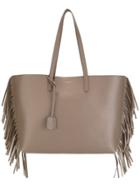 Saint Laurent Large Shopping Fringed Tote - Neutrals